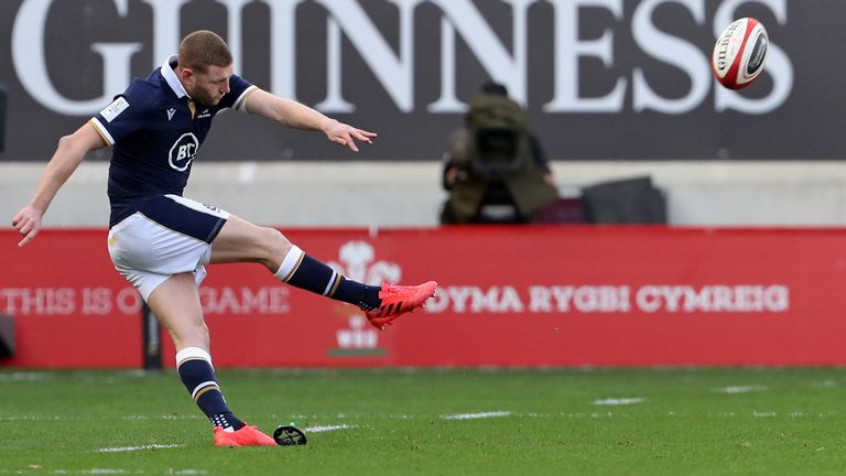 Finn Russell kicked the opening points of the Test off the tee 