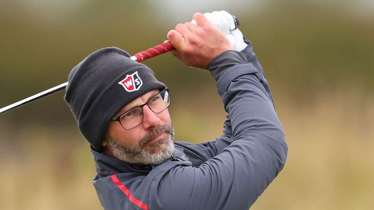 Waring produced a contender for shot of the day during the opening round on the Scottish coast