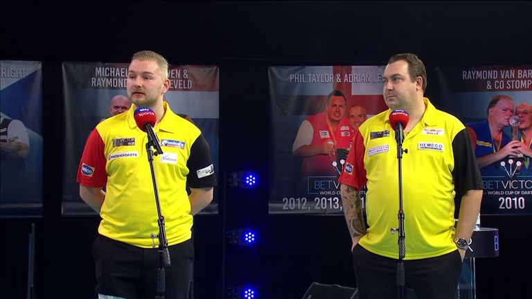 Kim Huybrechts felt they would've lost had they played better competition but Dimitri Van den Bergh still saw the funny side.