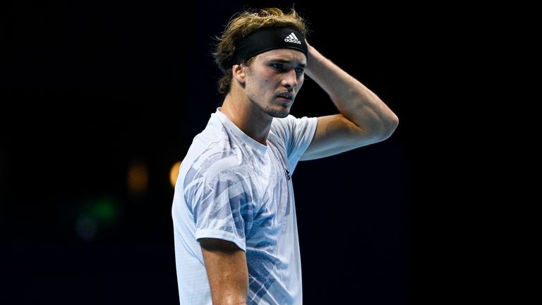 Former champion Alexander Zverev must now pick himself up for his second round-robin match