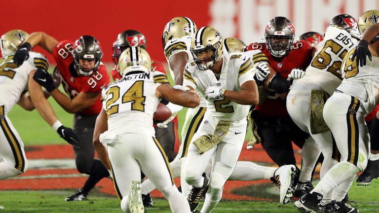 Highlights as the New Orleans Saints overwhelmed the Tampa Bay Buccaneers 38-3 on Sunday in the NFL at Raymond James Stadium