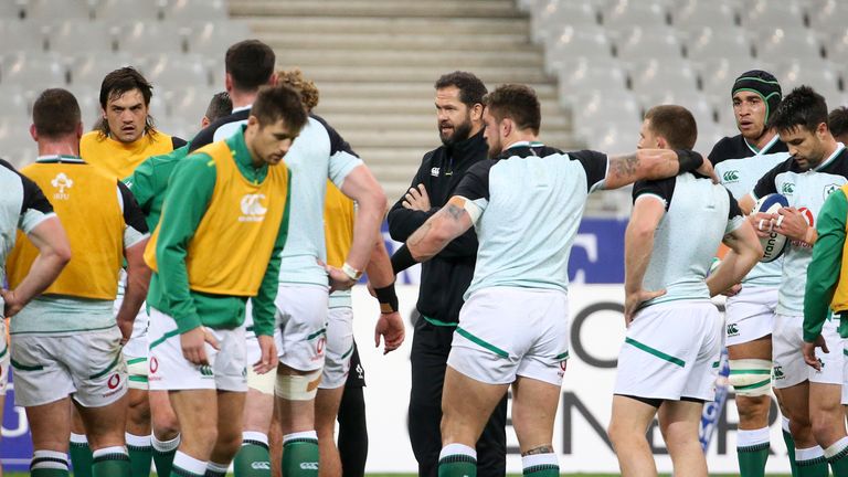 Ireland coach Andy Farrell during a training session with his team