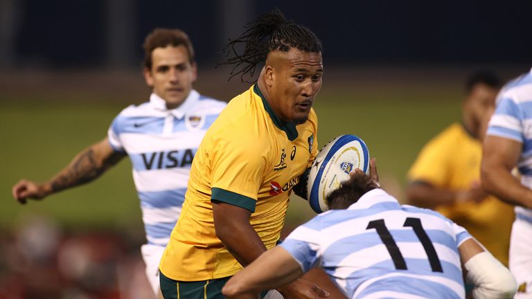 Brandon Paenga-Amosa carries for the Wallabies