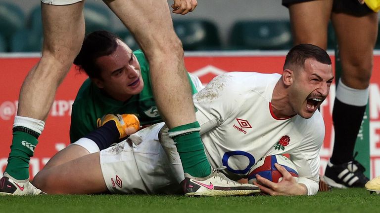 Jonny May scored two sensational first-half tries for England as they proved too powerful for Ireland once again 