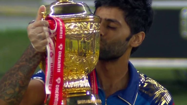 Mumbai Indians celebrated winning their fifth IPL title on Tuesday