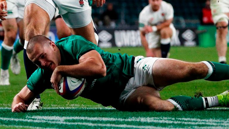 Jacob Stockdale did get over for a late Ireland try, ensuring the visitors were not nilled