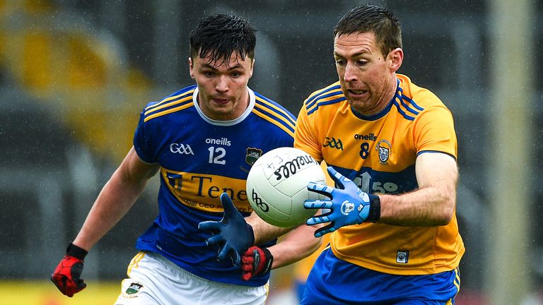 Gary Brennan of Clare in action against Conal Kennedy of Tipperary