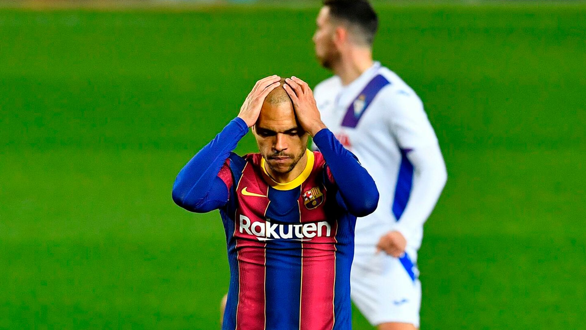 Barca held as injured Messi watches on