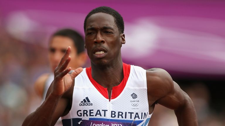 Malcolm competes in the men's 200m heats at the London Olympics
