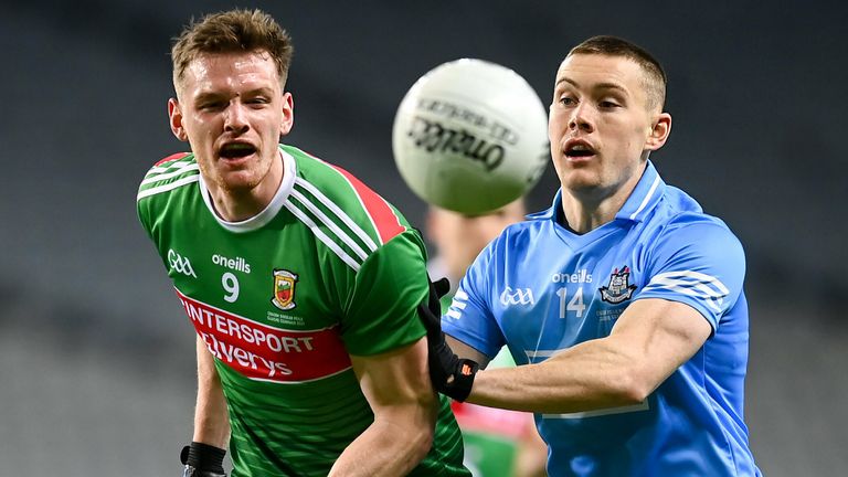 Matthew Ruane of Mayo in action against Con O'Callaghan of Dublin