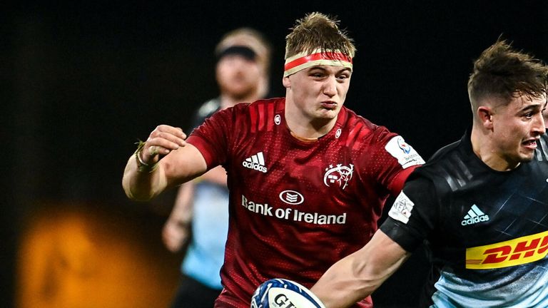 Gavin Coombes scored a try for Munster on his European Cup debut 
