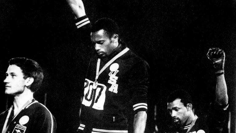 Tommie Smith and John Carlos famously performed the Black Power salute on the medal podium at the 1968 Mexico Olympics