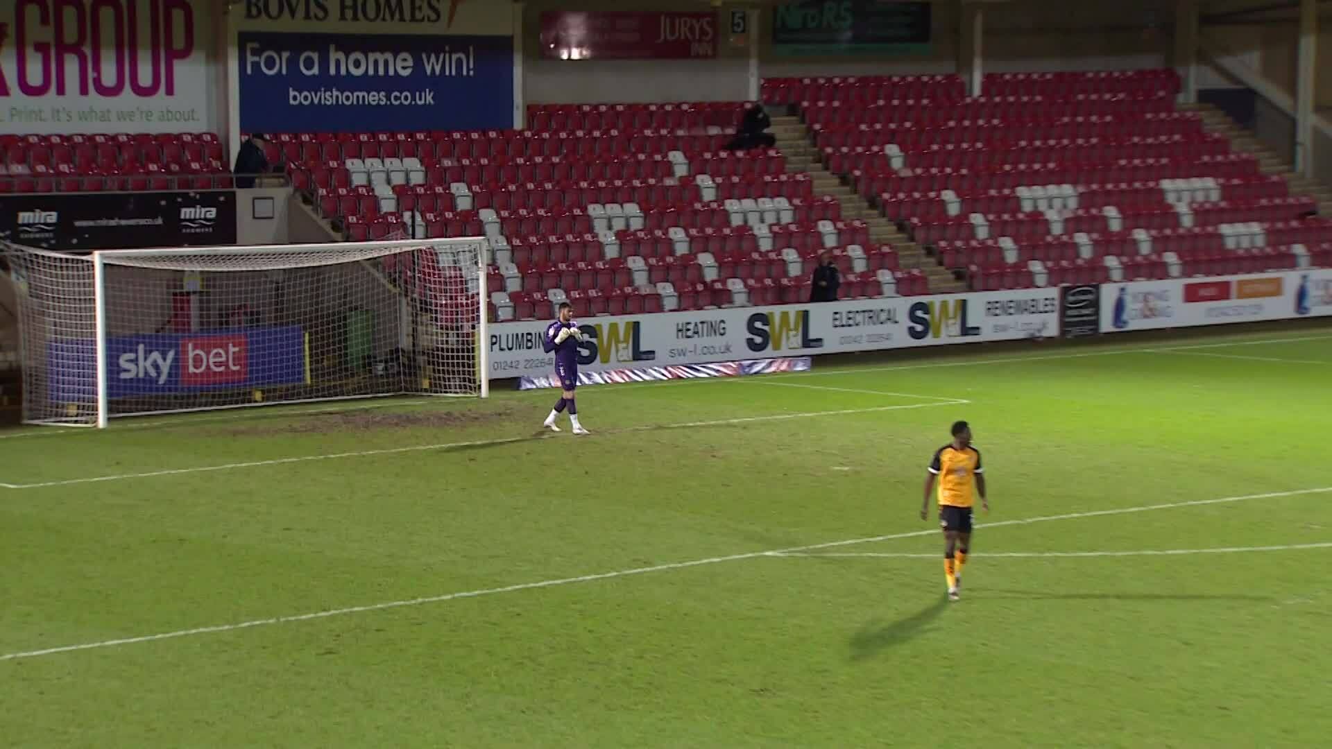 Newport 'keeper scores from his goal kick!