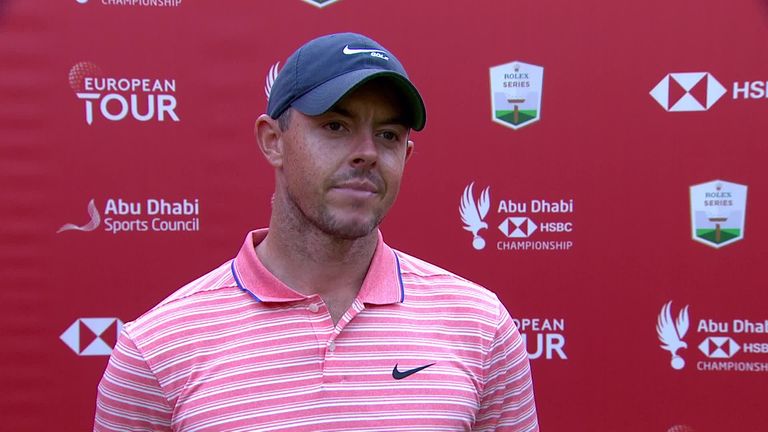 Rory McIlroy reflects on his third round 67 that earned him the 54-hole lead in Abu Dhabi, and admitted there was an element of good fortune in his hole-out for eagle at the 10th