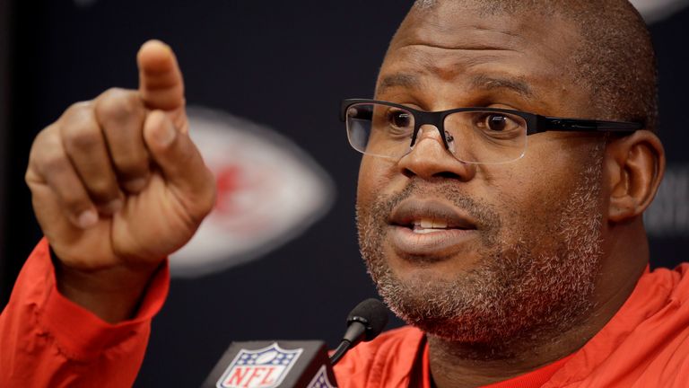 Kansas City Chiefs offensive coordinator Eric Bieniemy is among the leading head coach candidates