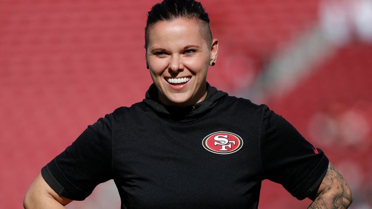 Katie Sowers has been a trailblazer in the NFL for women and the LGBTQ community