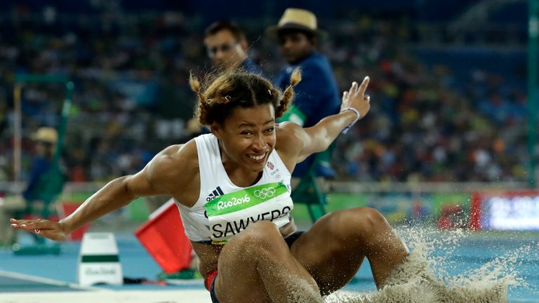 Jazmin Sawyers says she is trying to ignore the ever-changing news surrounding the Olympics amid the coronavirus pandemic
