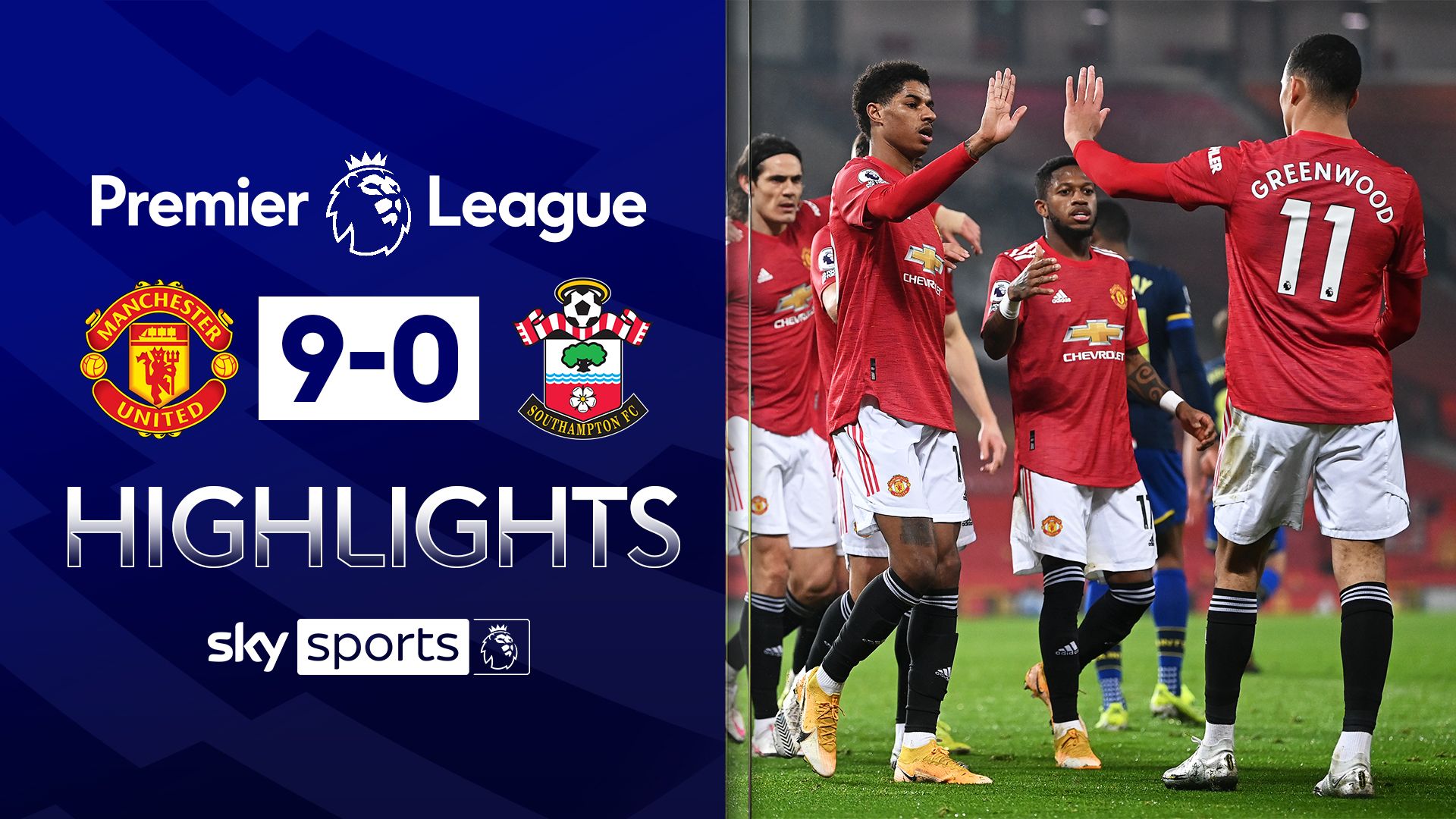Man Utd demolish nine-man Saints