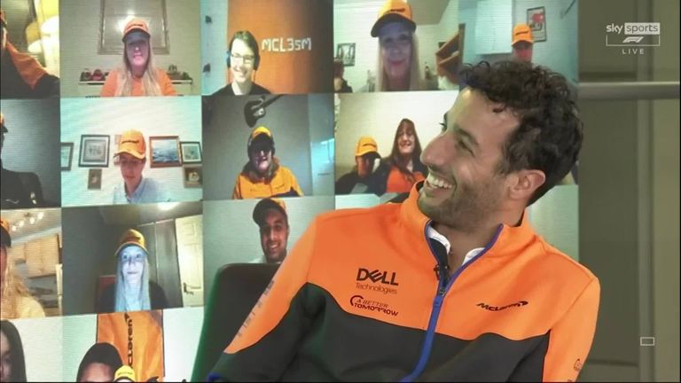 New McLaren signing Daniel Ricciardo receives some special surprise messages from home in Australia at the team's launch
