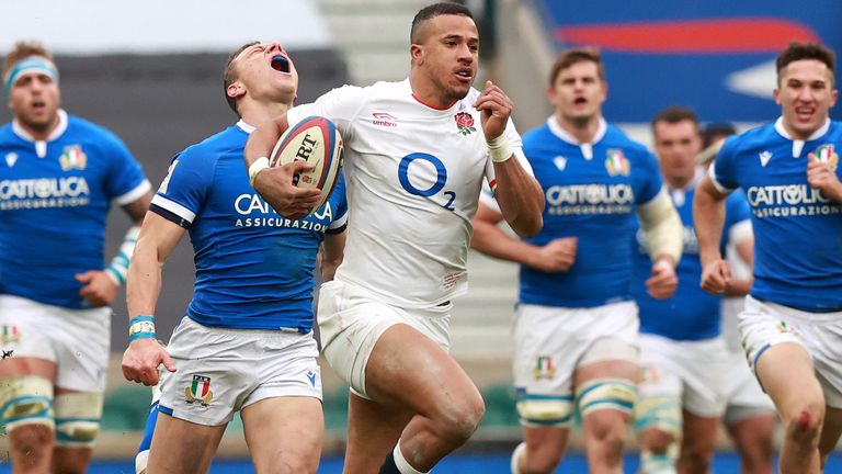Anthony Watson scored two of England's six tries against Italy 