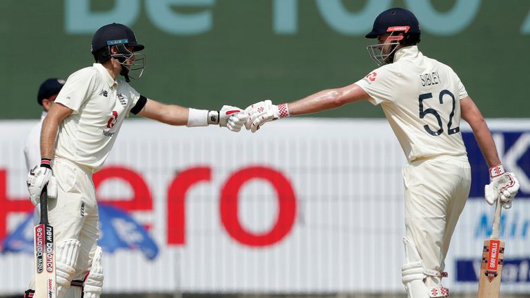 Sibley and Root are the first opposition pair to put on 200 in a Test in India since 2012  (Pic credit: BCCI)