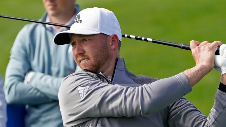 Daniel Berger slipped back when he drove out of bounds at 18