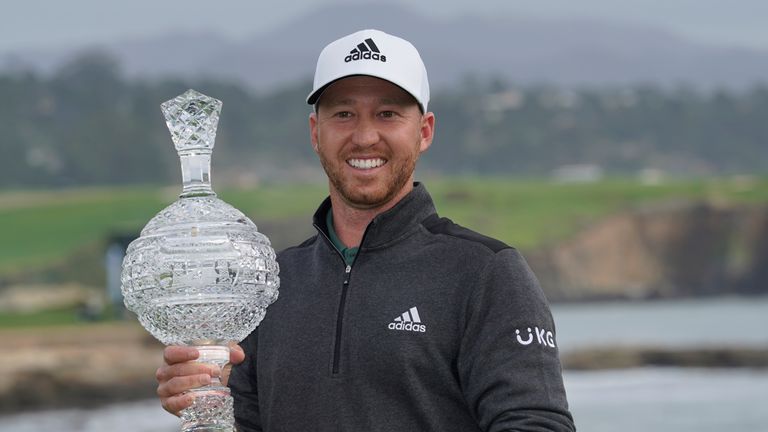 Daniel Berger with AT&T Pebble Beach Pro-Am award