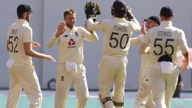 Captain Joe Root celebrates as England claim a wicket against India (Pic credit - BCCI)