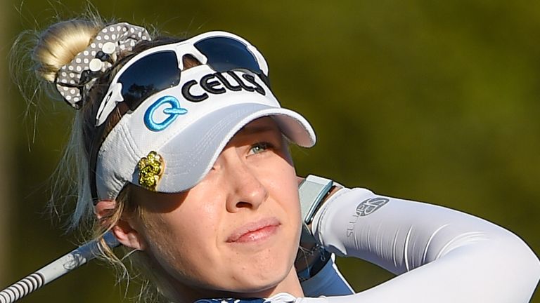 Nelly Korda birdied her final six holes in her second-round 63 as she raced into the halfway lead at the KPMG Women's PGA in Atlanta.