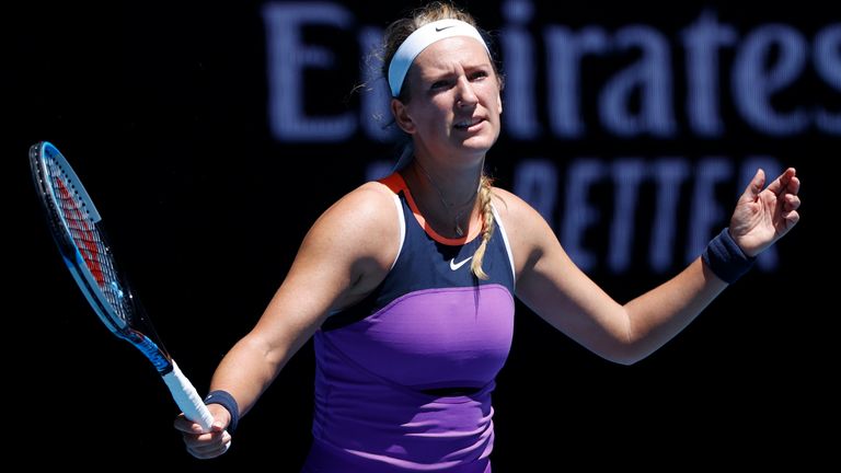 Victoria Azarenka, quien ganó el Abierto de Australia en 2012 y 2013, fue una de las más de 70 jugadoras obligadas a ponerse en cuarentena después de llegar a Australia.