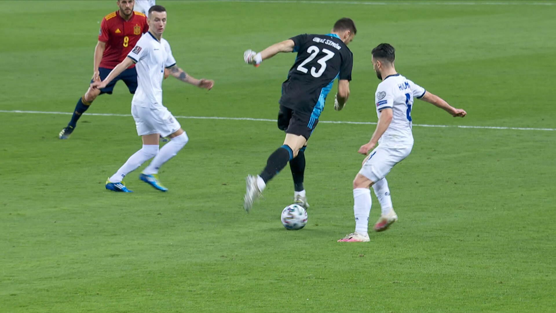Where's the goalie going?! Spain concede bizarre goal
