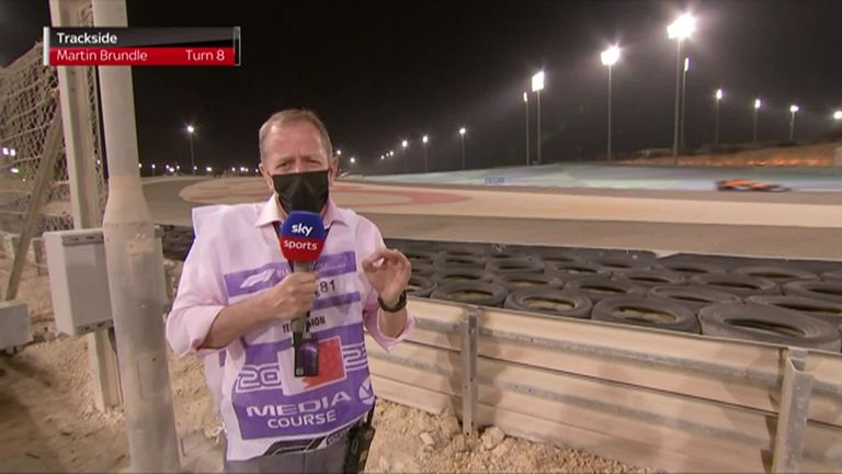 Martin Brundle was at trackside to cast his eye over turn eight during FP2 at the Bahrain Grand Prix