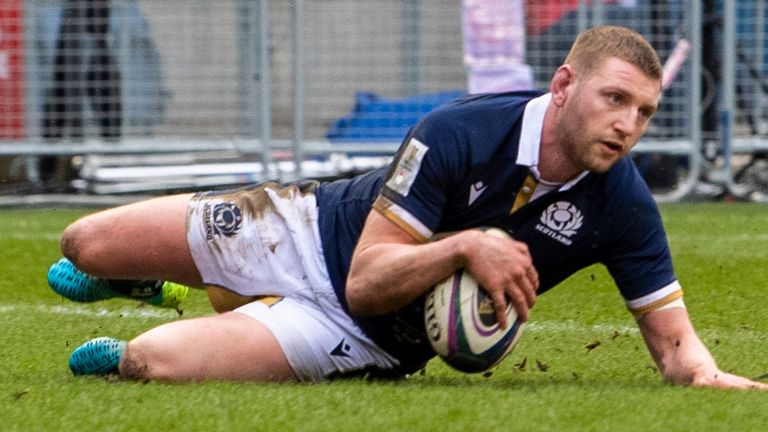 Finn Russell scored all of Scotland's points in the first half