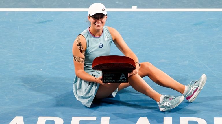 Iga Swiatek beat Belinda Bencic to claim a second career WTA crown to her French Open title last year (Photo by Peter Mundy/Speed Media/Icon Sportswire)