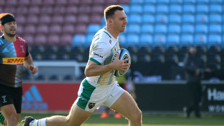 Tom James scored one of the three Northampton tries, but they failed to turn the game around in the second half 