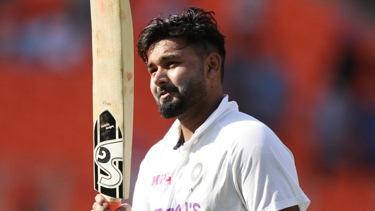 Rishabh Pant hit a century for India against England in the Test in Ahmedabad in March (Pic credit - BCCI)