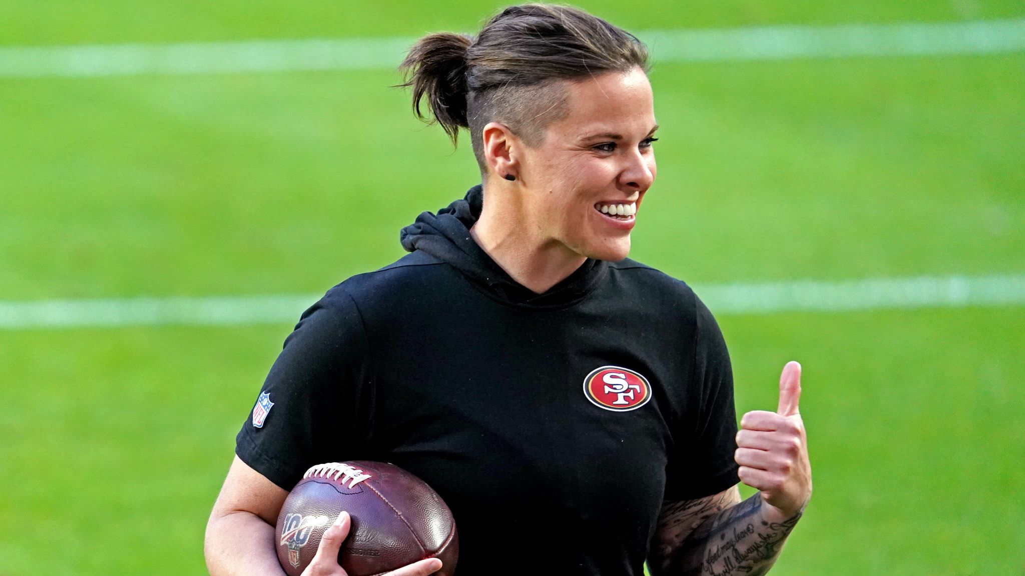 Katie Sowers blazes trail as first woman, and openly gay, coach in Super  Bowl