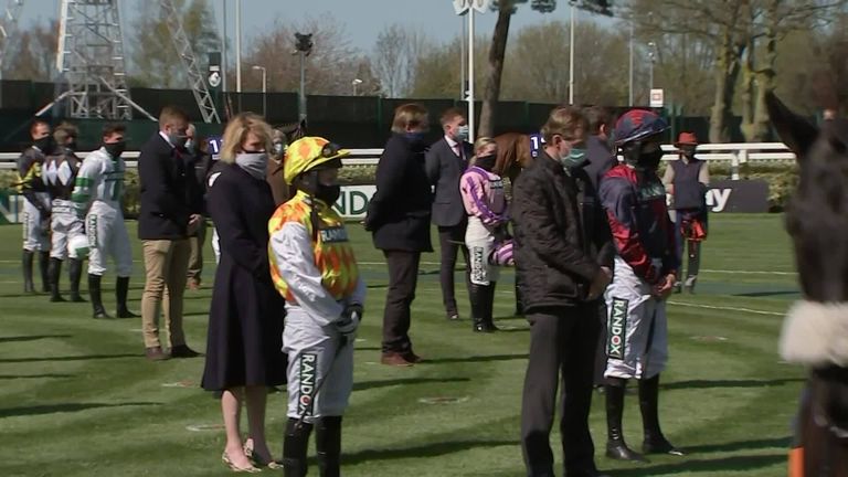 Everybody at Aintree racecourse fell silent to mark the passing of Prince Phillip, the Duke of Edinburgh