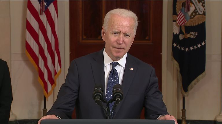 US president Joe Biden says the verdict to unanimously convict Chauvin for the murder of Floyd is a step forward in the march towards justice in America