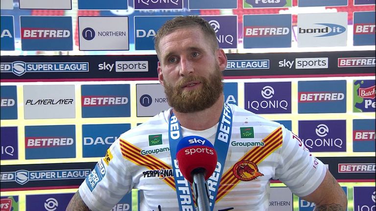 Sam Tomkins was named man of the match as he helped the Catalans Dragons to victory over the Huddersfield Giants. 