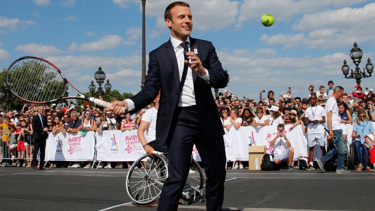 French President Emmanuel Macron is hopeful the country will re-open in mid-May with Roland Garros due to start on May 23