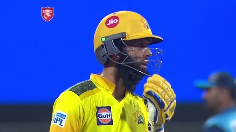 England's Moeen Ali struck seven fours and a six in his 46 from 31 balls as Chennai Super Kings beat Punjab Kings for their first win of the IPL season