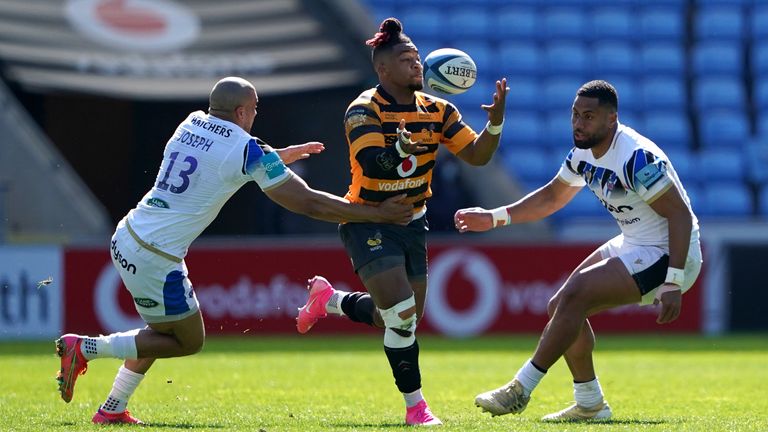 Wasps' Paolo Odogwu looks to get through the Bath defence