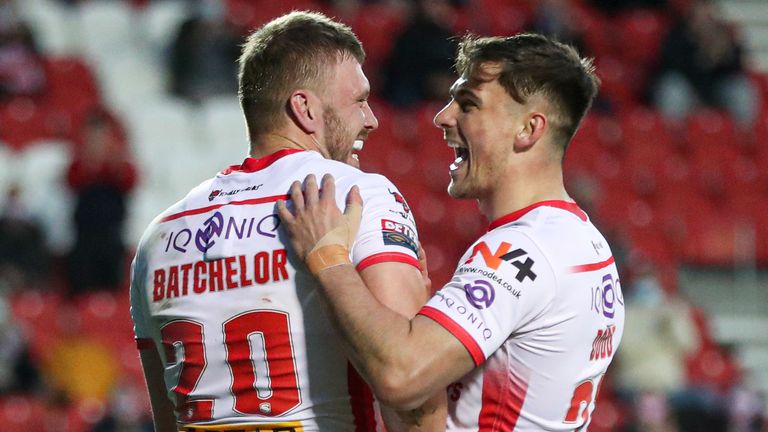 Joe Batchelor (left) finished off a lovely Saints move for a second half try 