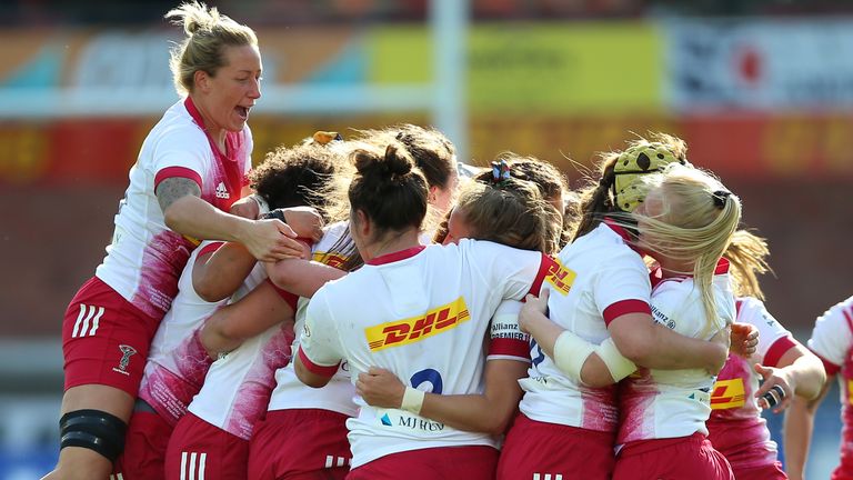 Harlequins notched two tries through hooker Amy Cokayne, and five penalties via Lagi Tuima in the victory 