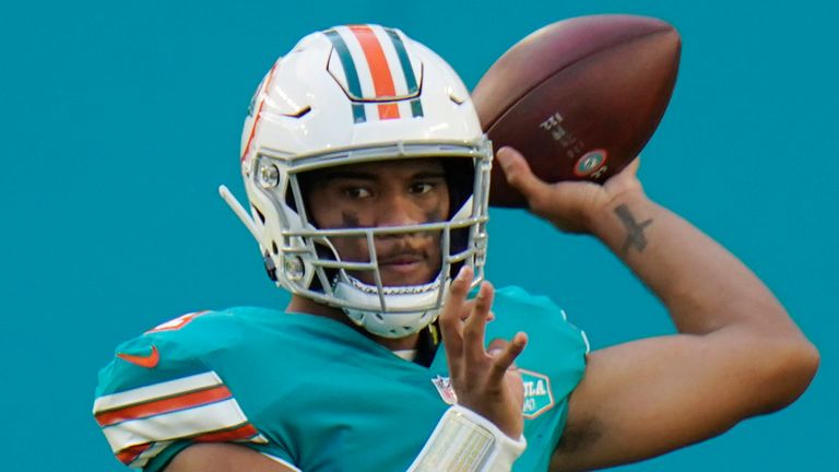 Tua Tagovailoa is set to lead the Dolphins out against Trevor Lawrence's Jacksonville Jaguars. Image: AP