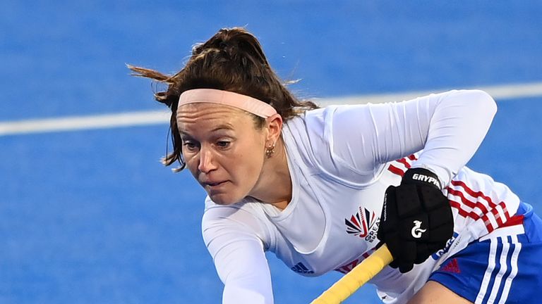 Laura Unsworth of Great Britain in action during the FIH Hockey Pro League match against Germany Women. (Photo by Alex Davidson/Getty Images)