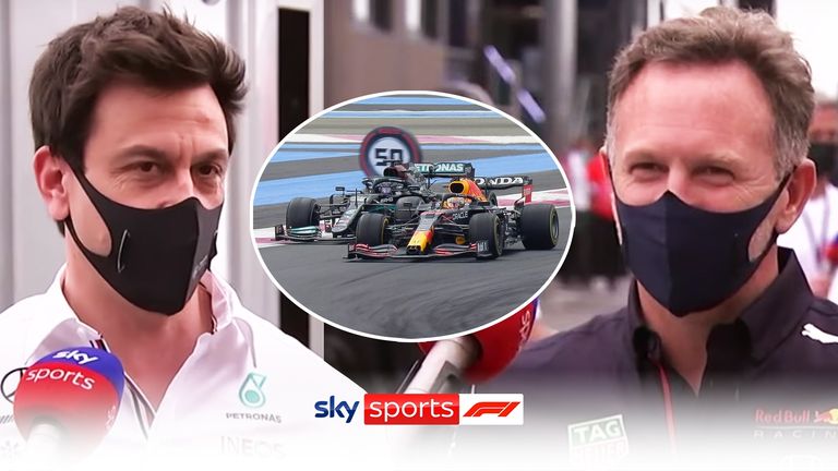 Mercedes team principal Toto Wolff and Red Bull team principal Christian Horner look back on an incredible battle between Lewis Hamilton and Max Verstappen at the French GP