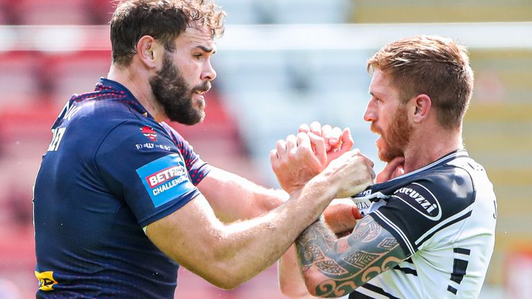 Alex Walmsley and Marc Sneyd exchange pleasantries