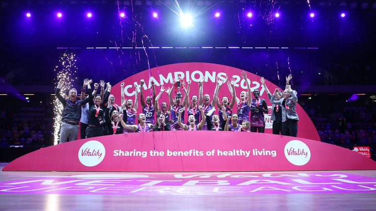 Loughborough Lightning finished last year's regular season by lifting the trophy and ending a 15-year wait for a title (Image credit: Morgan Harlow)